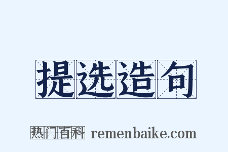 提选造句是什么意思的图片